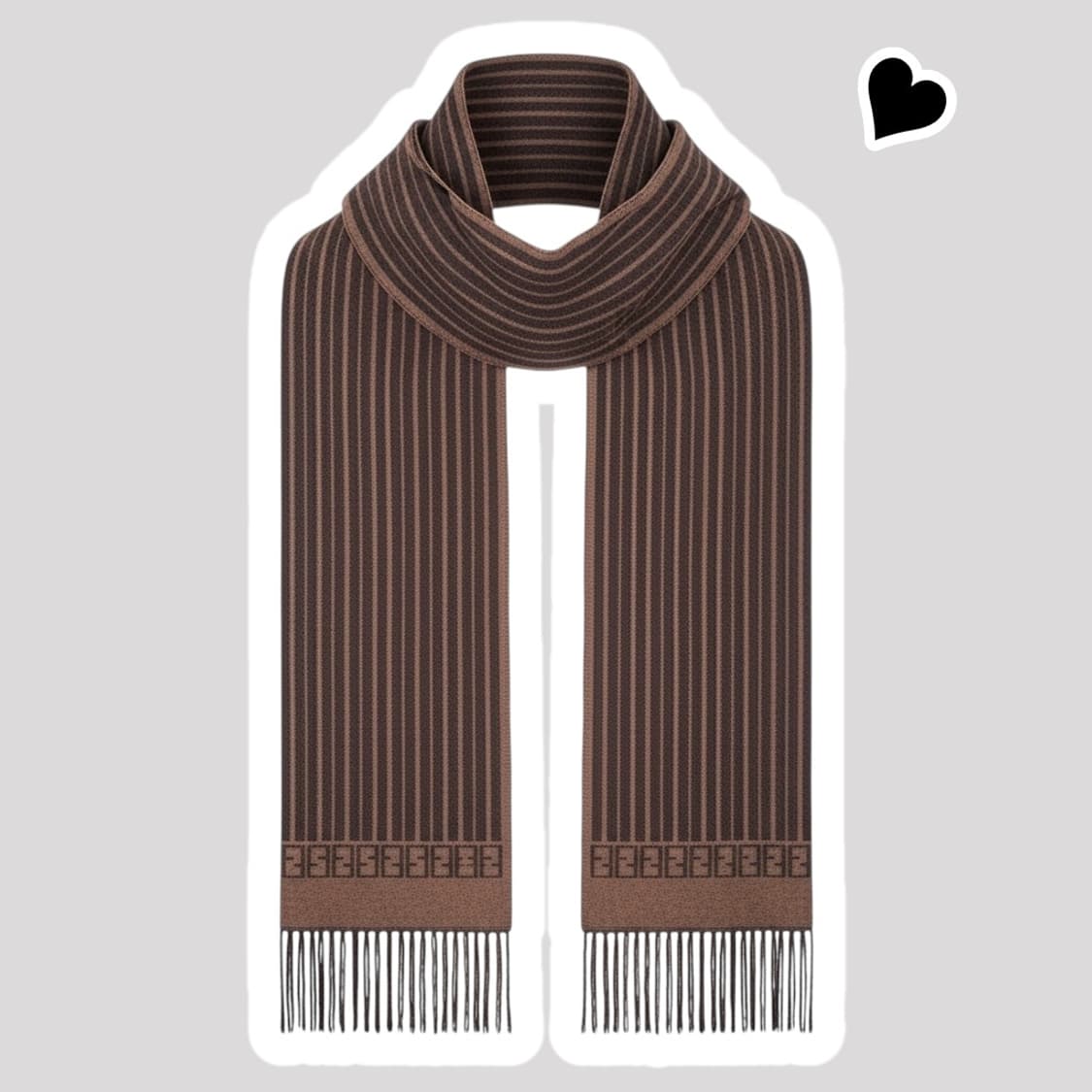 정품 펜디 쥬카 스트라이프 브라운 머플러 상품이미지1