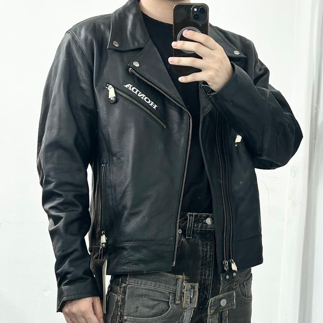 (새상품) 혼다 피닉스 소가죽 라이더 자켓 상품이미지2