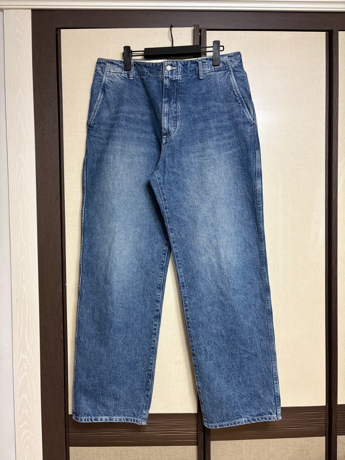 포터리 원워시드 와이드 데님 팬츠(미드블루)- 4 사이즈 상품이미지5