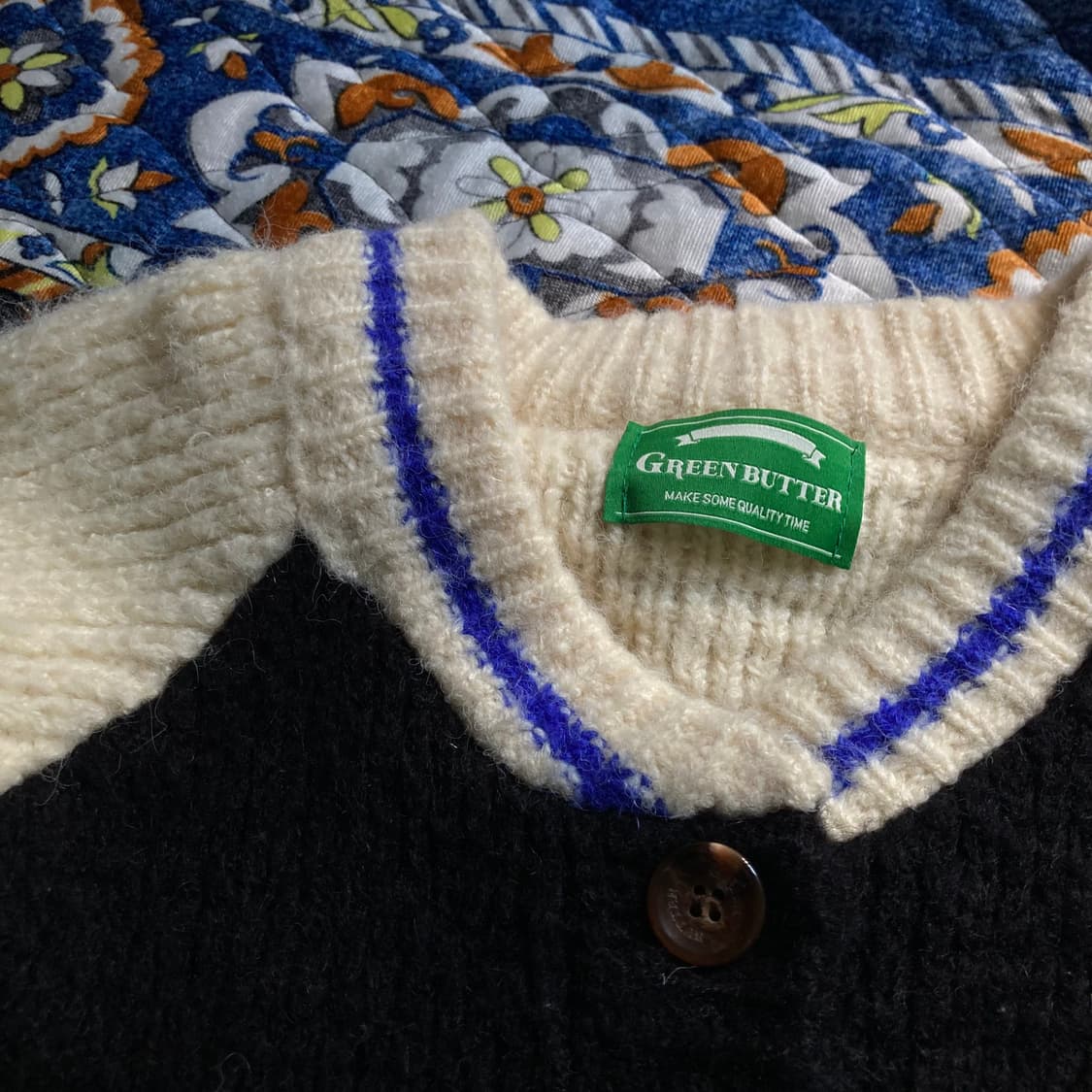 Green Butter 그린버터 바시티 알파카 울 니트 스웨터 가디건  상품이미지2