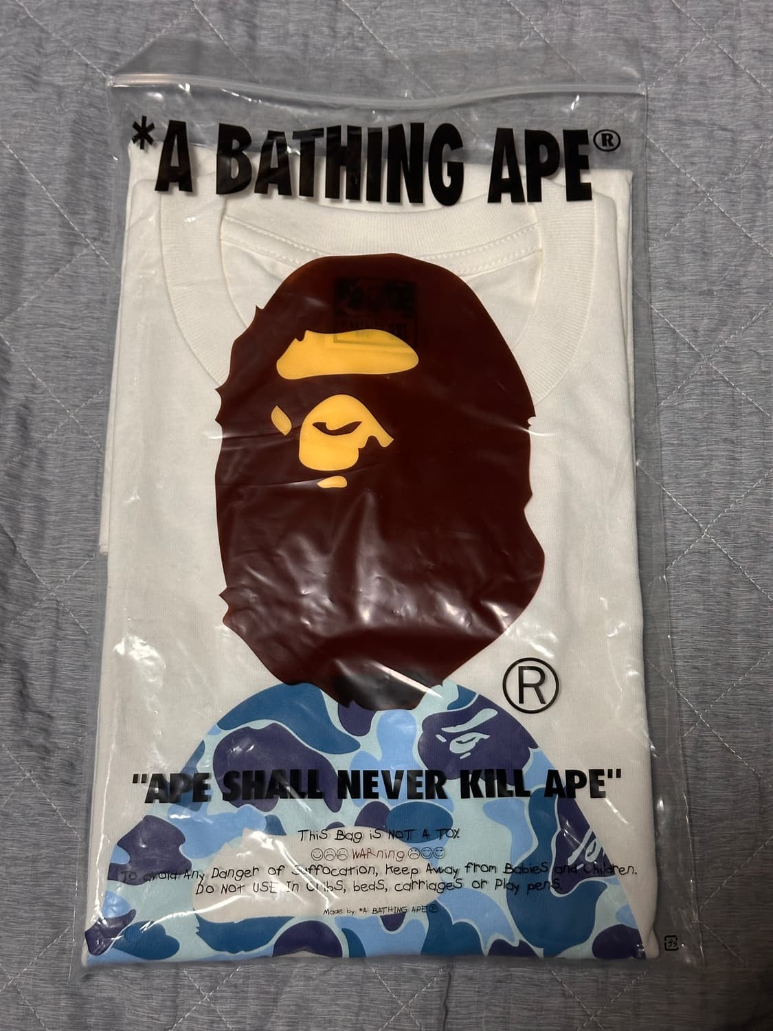 베이프 카모 바이 베이싱 반팔 화이트 블루카모 상품이미지2