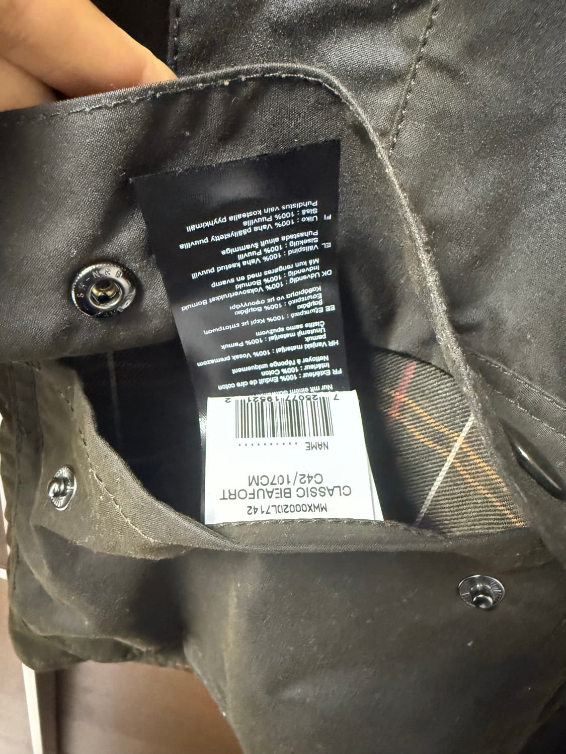 [새제품] 바버 뷰포트 왁스 자켓 올리브색상 42 상품이미지5