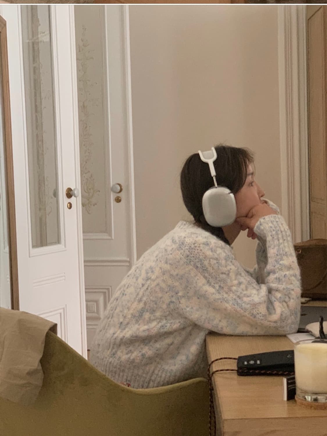 메이비베이비 디어리스트 벌스데이 케이블 알파카 니트 가디건 블루소다 상품이미지7