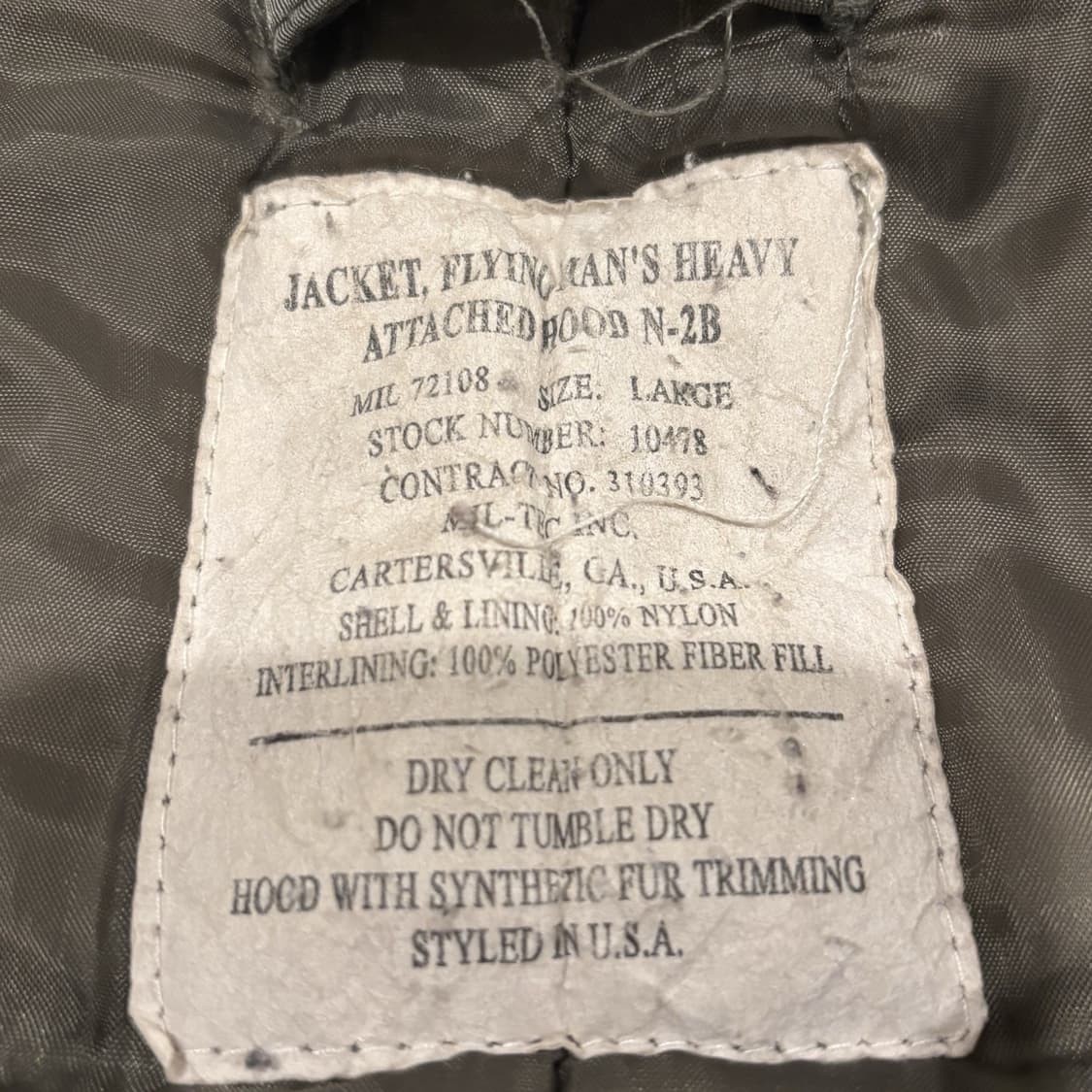 80s 알파 인더스트리 N-2B 헤비 플라잉 자켓 상품이미지8