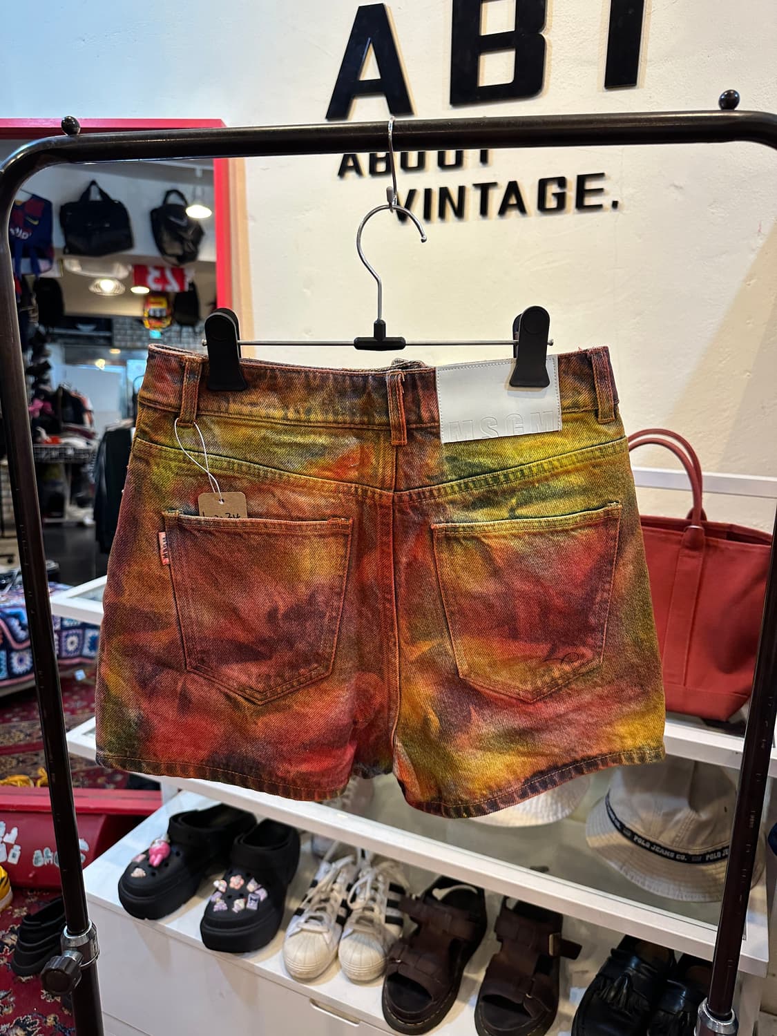 MSGM 멀티컬러 타이다잉 데님 숏팬츠 S 상품이미지4