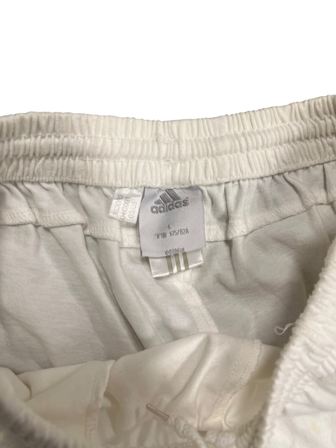 아디다스 스포츠 화이트 삼선 반바지 L 상품이미지3