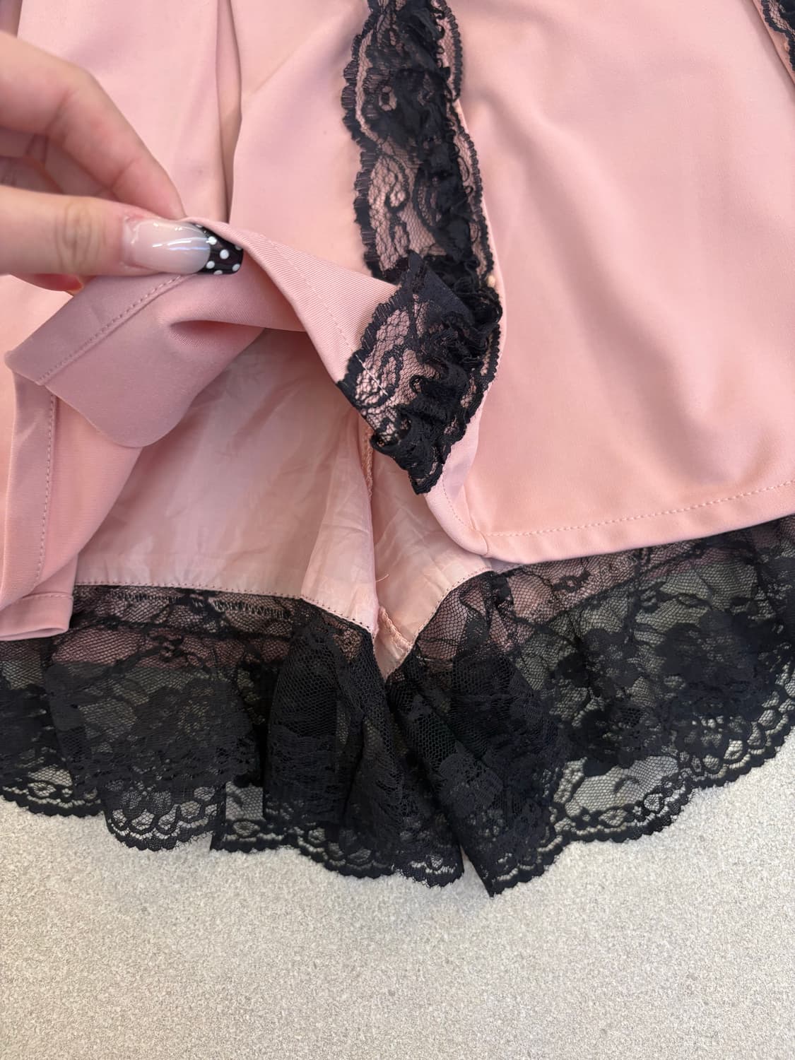 핑크 레이스 큐빅 숏츠 상품이미지3