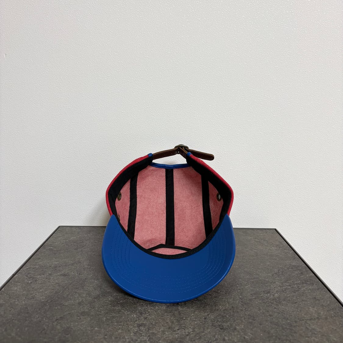 (OS) 슈프림 박스로고 캠프캡 모자 레더 바이저 레드 블루 상품이미지5