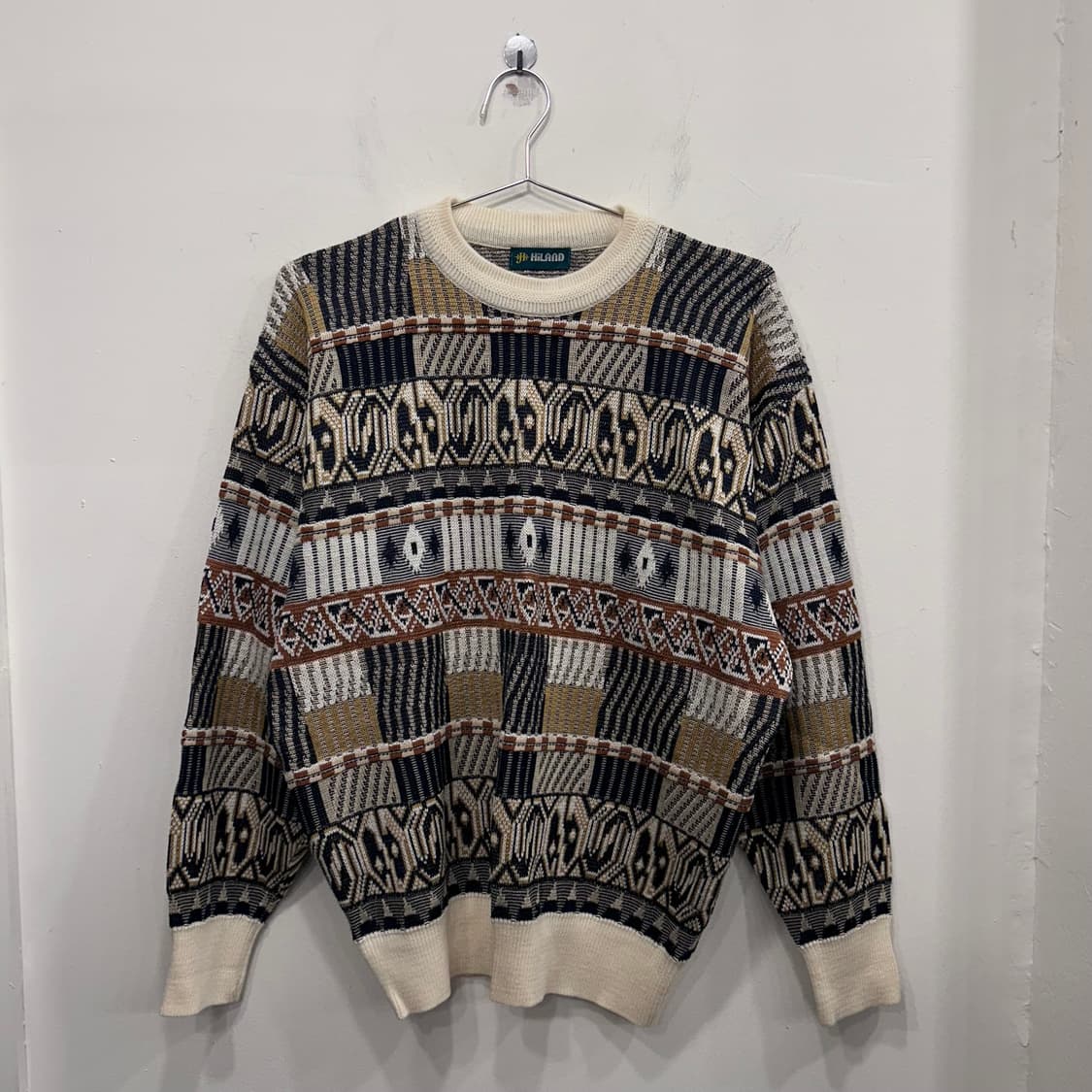 하이랜드 빈티지패턴 아메카지 라운드 니트 상품이미지2