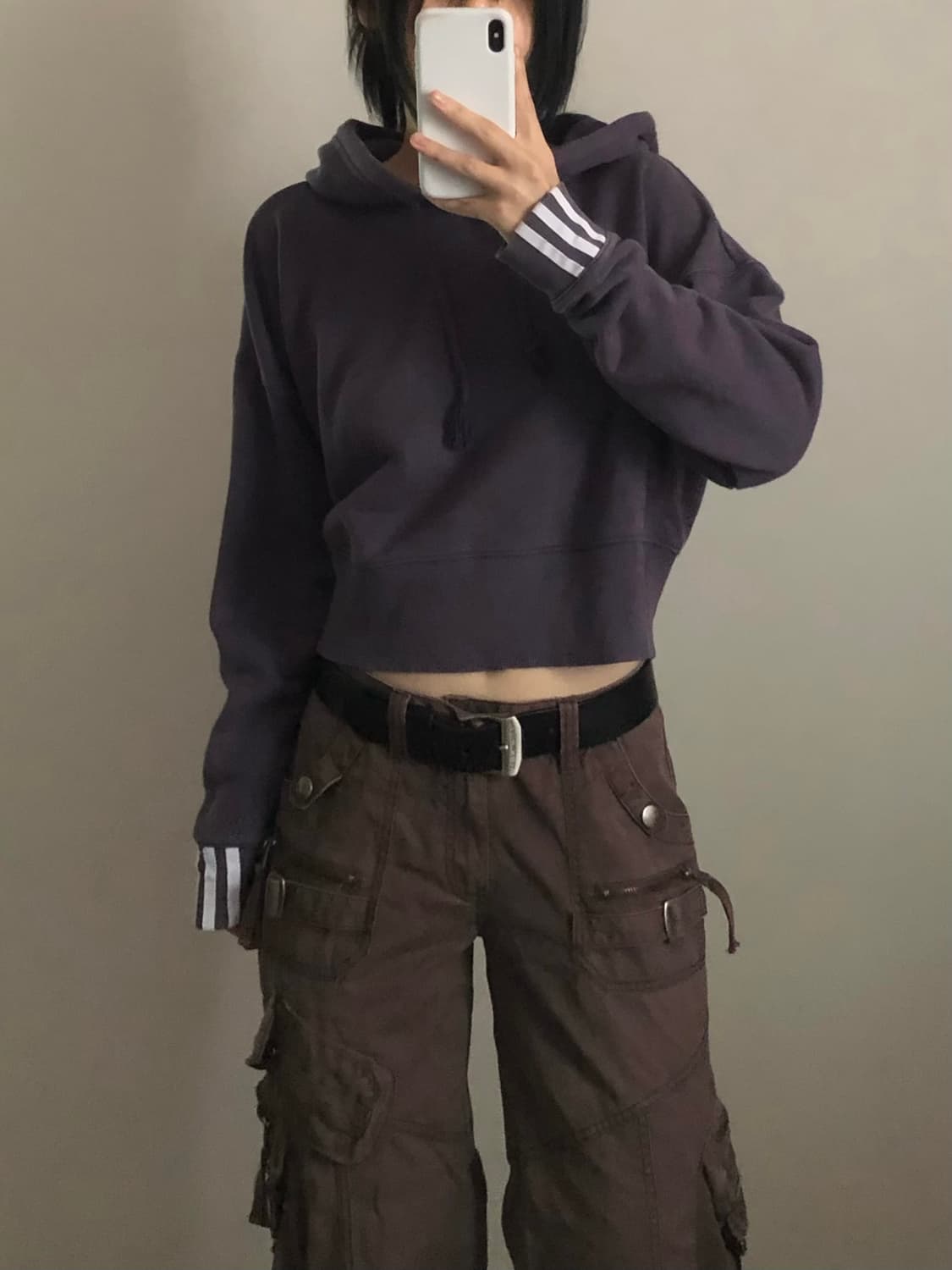 아디다스 프린팅 크롭 후드티 상품이미지1