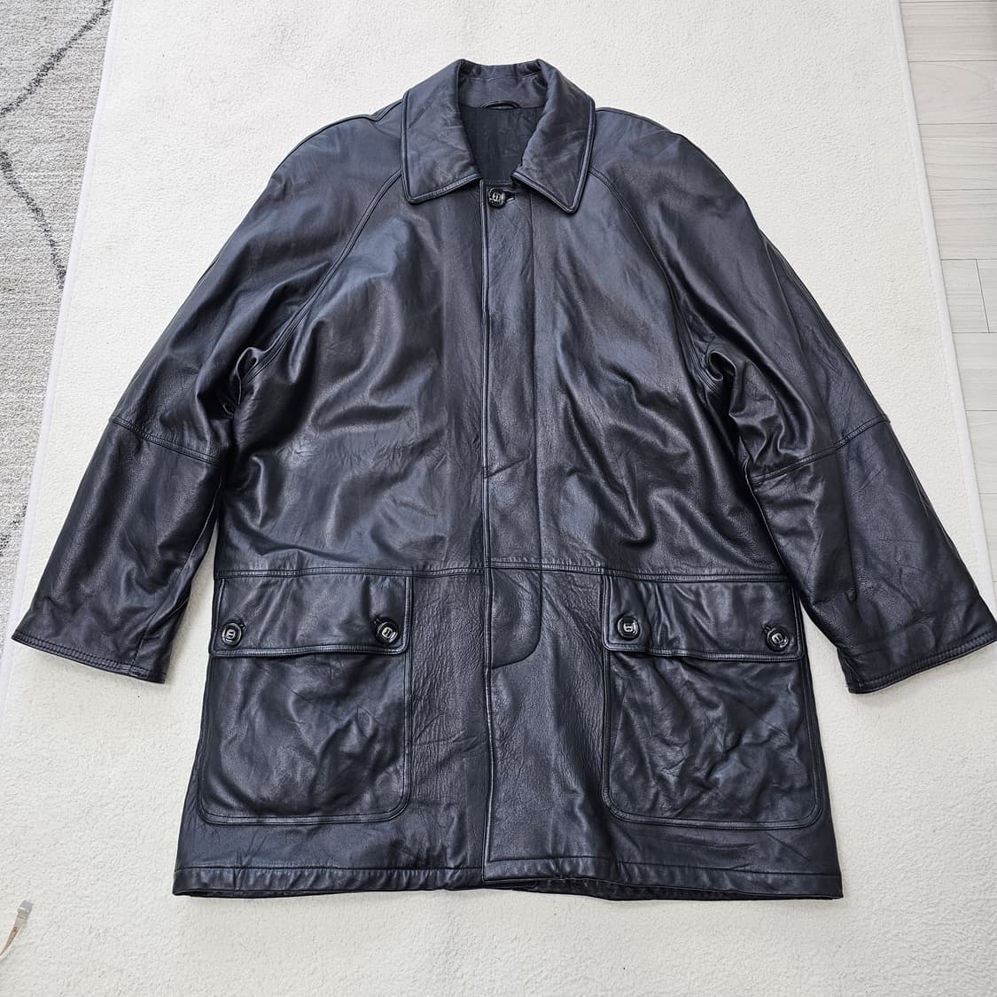 52 XL 남자 베라펠레 천연가죽 자켓 가죽코트 상품이미지1