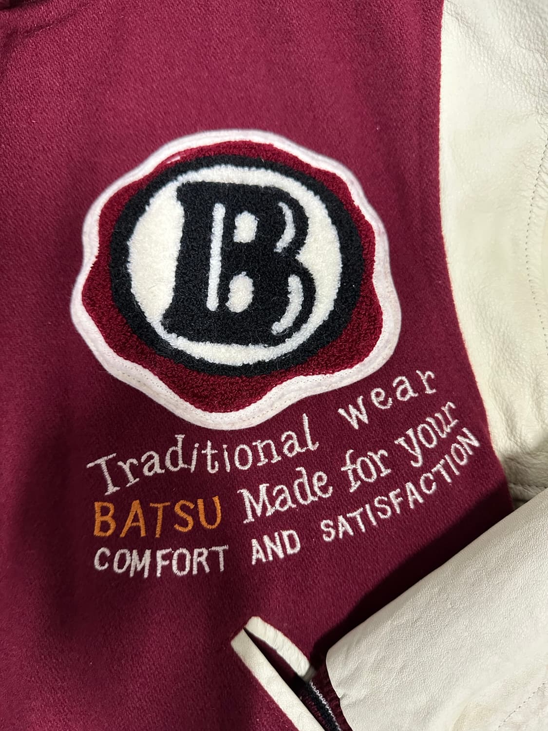 80s 90s Ba-tsu 레더 스타디움 바시티 자켓 상품이미지4