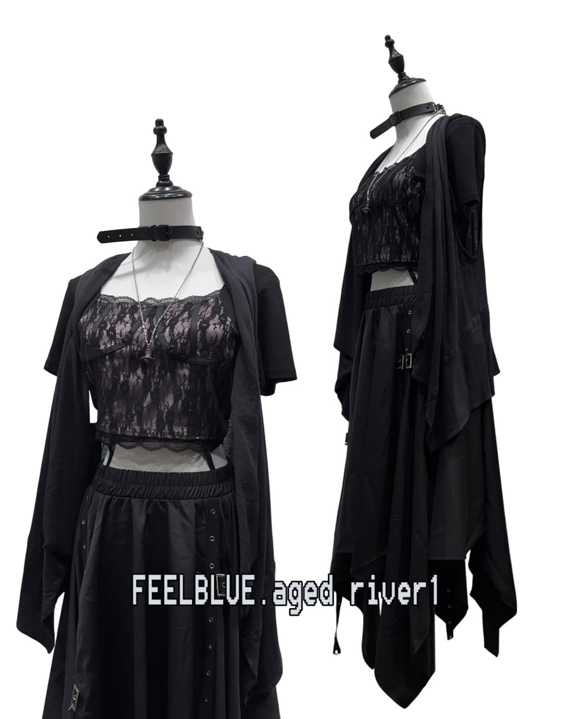 Goth Fairy Lace Skirt Set 펑크 고스페어리 3pcs 상품이미지2