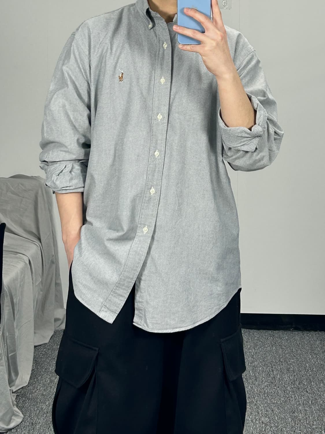 폴로 랄프로렌 그레이 옥스포드 셔츠 XL   상품이미지2