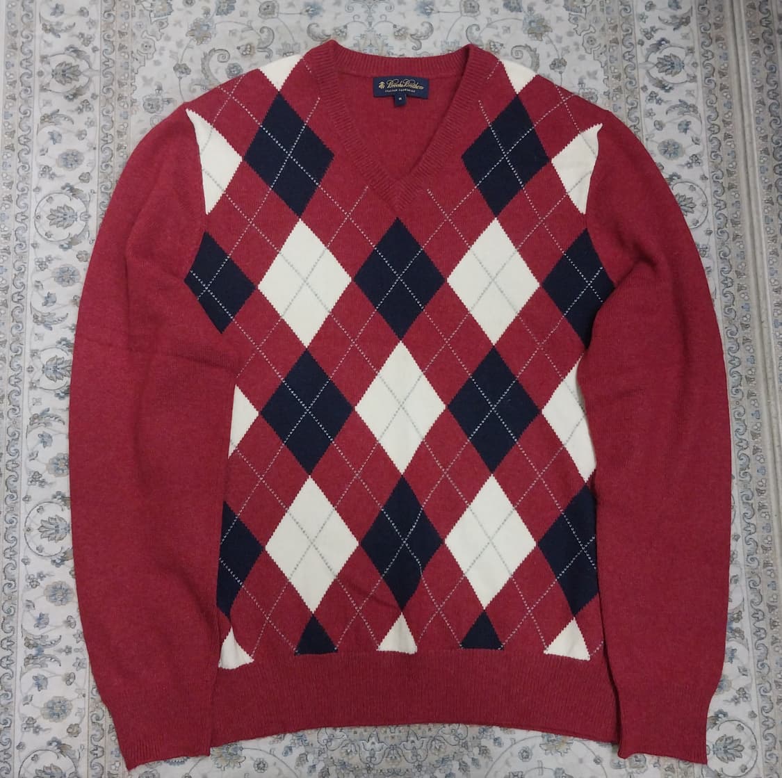 브룩스 브라더스 캐시미어 아가일 V넥 니트 95 상품이미지1