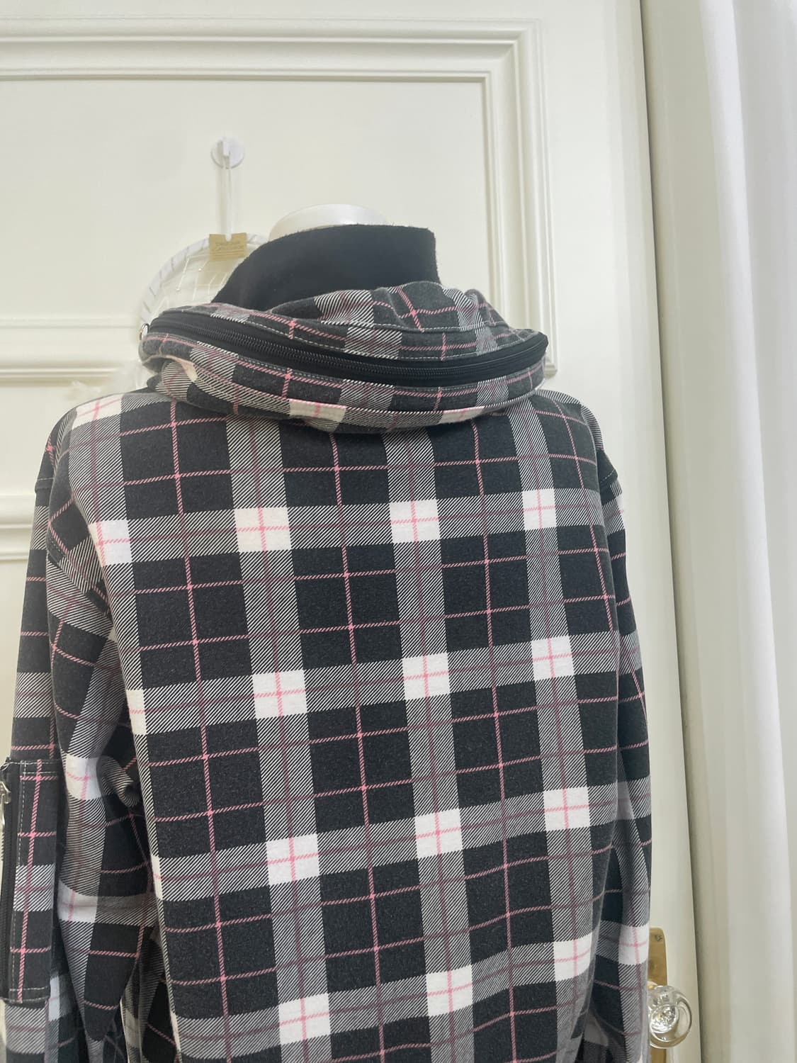 black check cute hoodie jumper(size-M) 상품이미지5