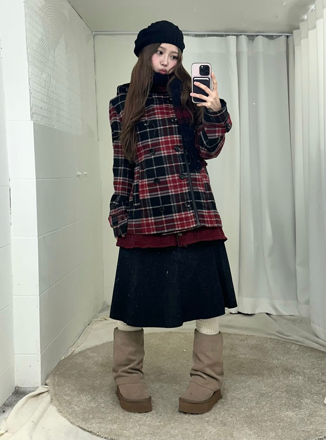 블랙레드 니혼진 사이드지퍼 피코트 코디세트 상품이미지1