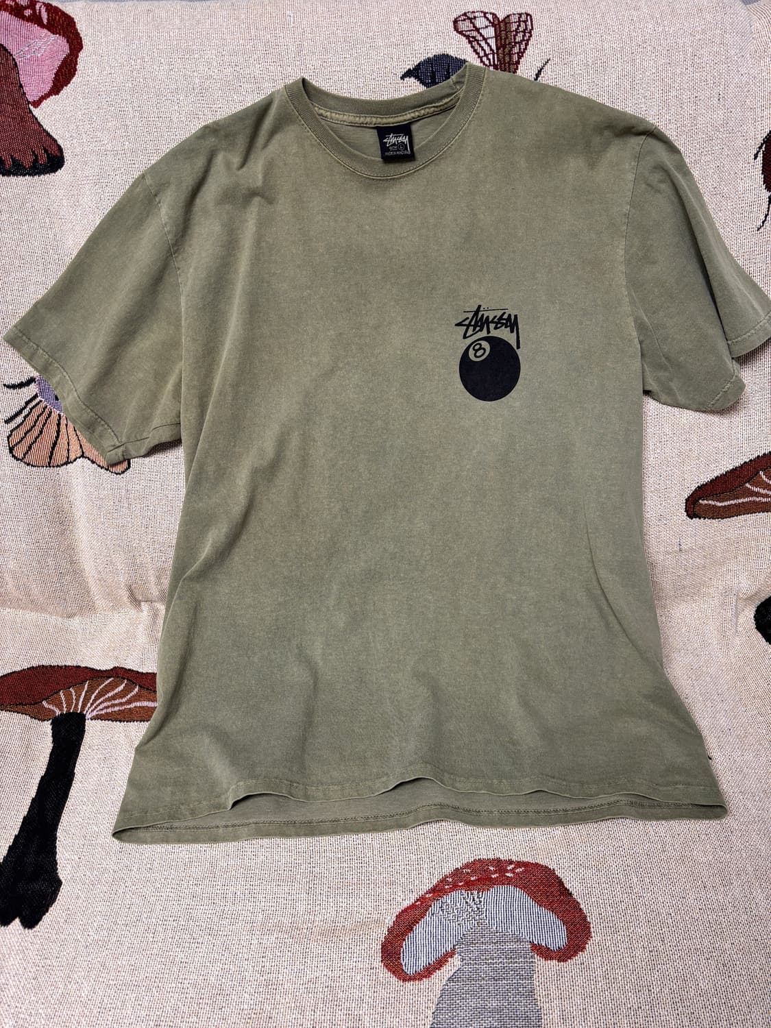 스투시 8볼 피그먼트 다이트 티셔츠 올리브 L 상품이미지2