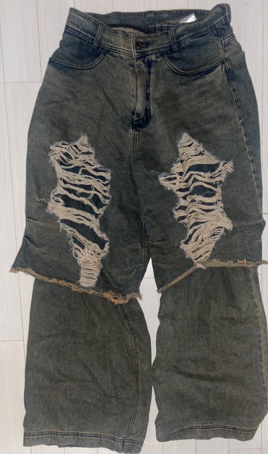 BLR  DESTROYED DOUBLE DENIM PANTS 상품이미지1