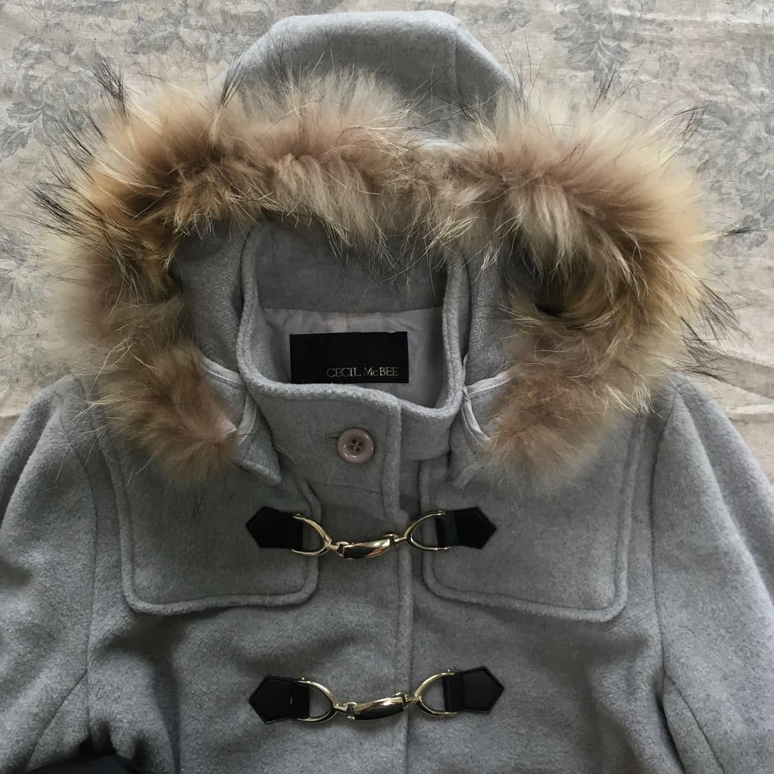 cecil mcbee sora gray fur duffle half co 상품이미지2