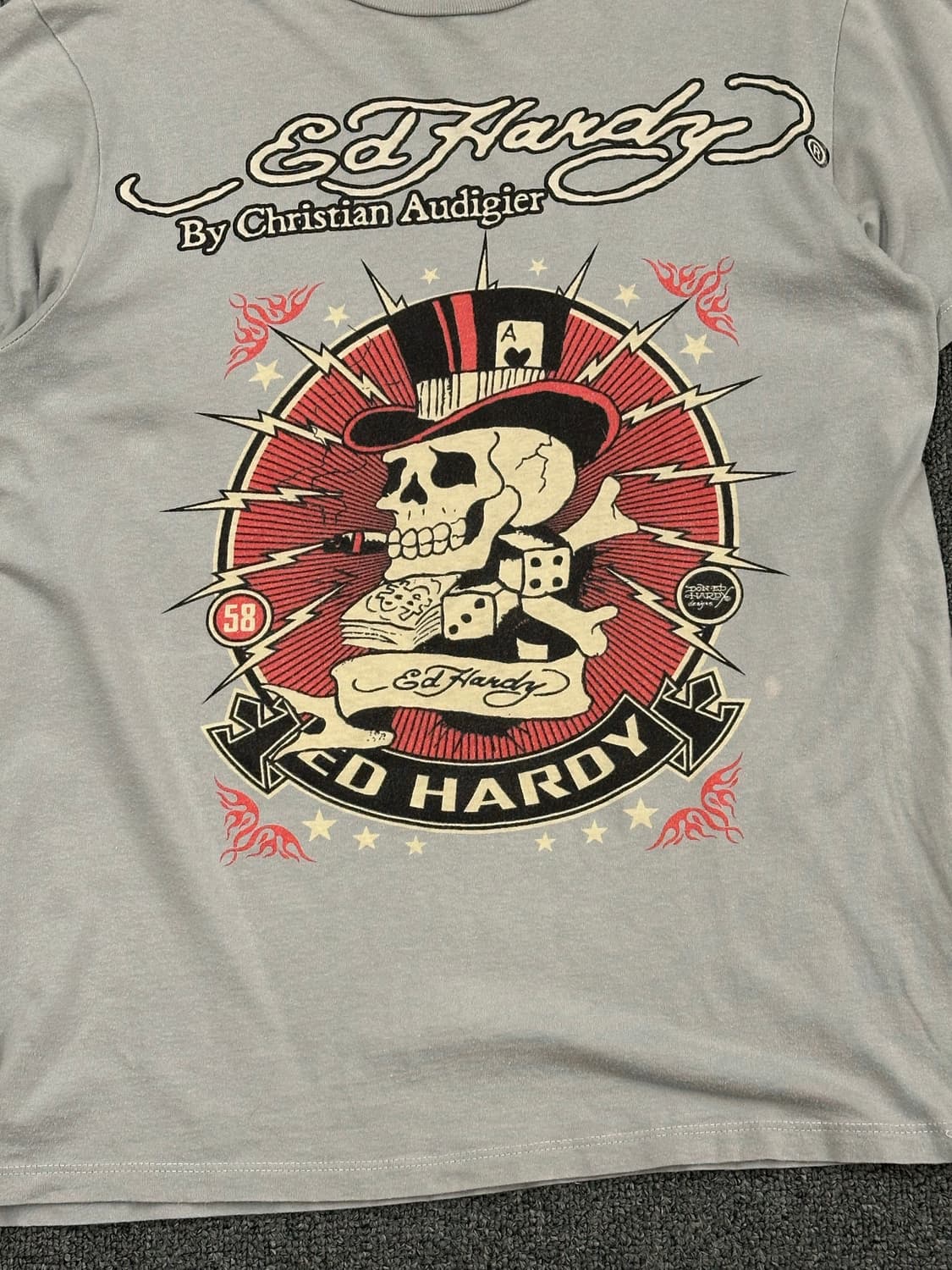 S)Ed Hardy 빈티지 스컬 다이스 프린팅 반팔 상품이미지4