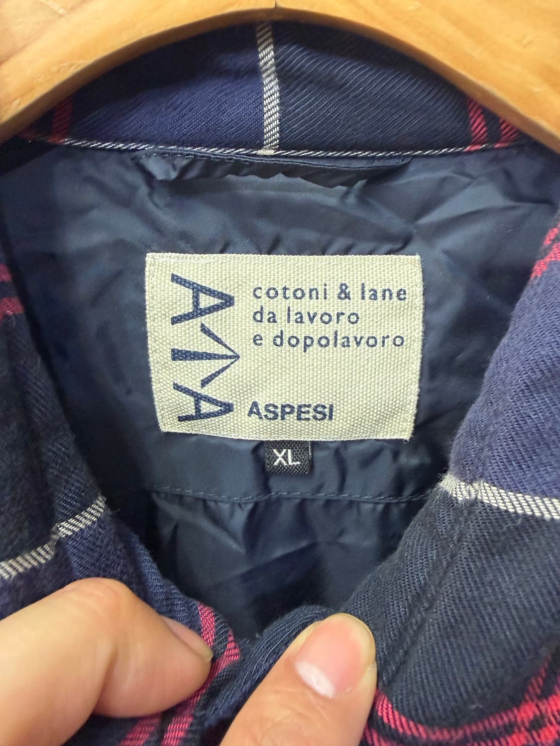 정품) ASPESI 아스페시 남성 체크 퀼팅 셔츠형 자켓 XL  상품이미지6