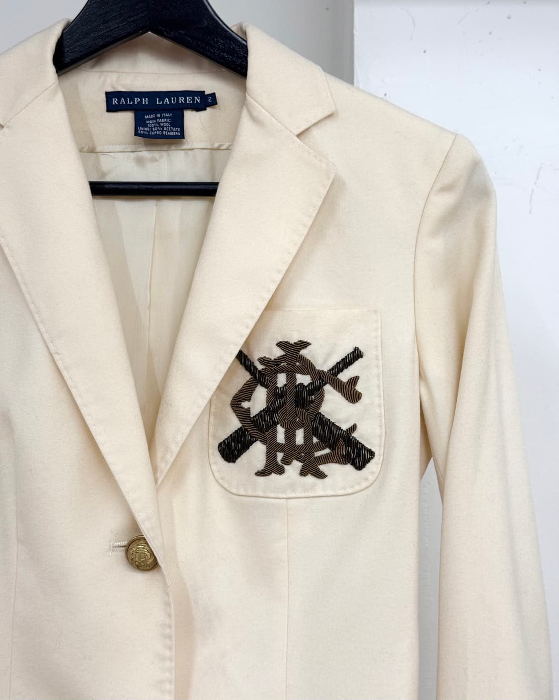 랄프로렌 크림 불리온 자카드 블레이저 상품이미지4