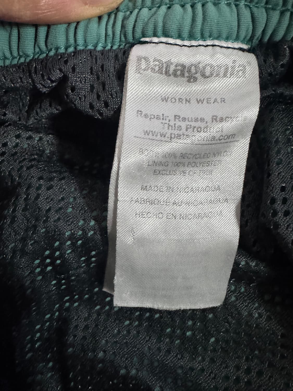 정품!! 공용 파타고니아 민트색 밴딩 쇼츠 반바지 M 상품이미지4