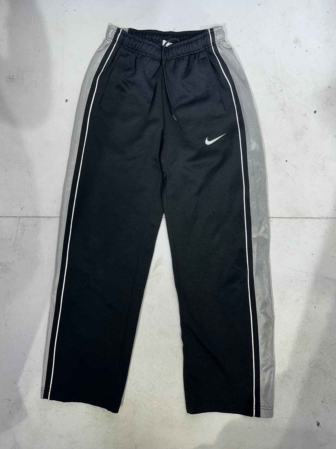 나이키 블랙 와이드 그레이 사이드 라인 추리닝 바지 M 상품이미지4