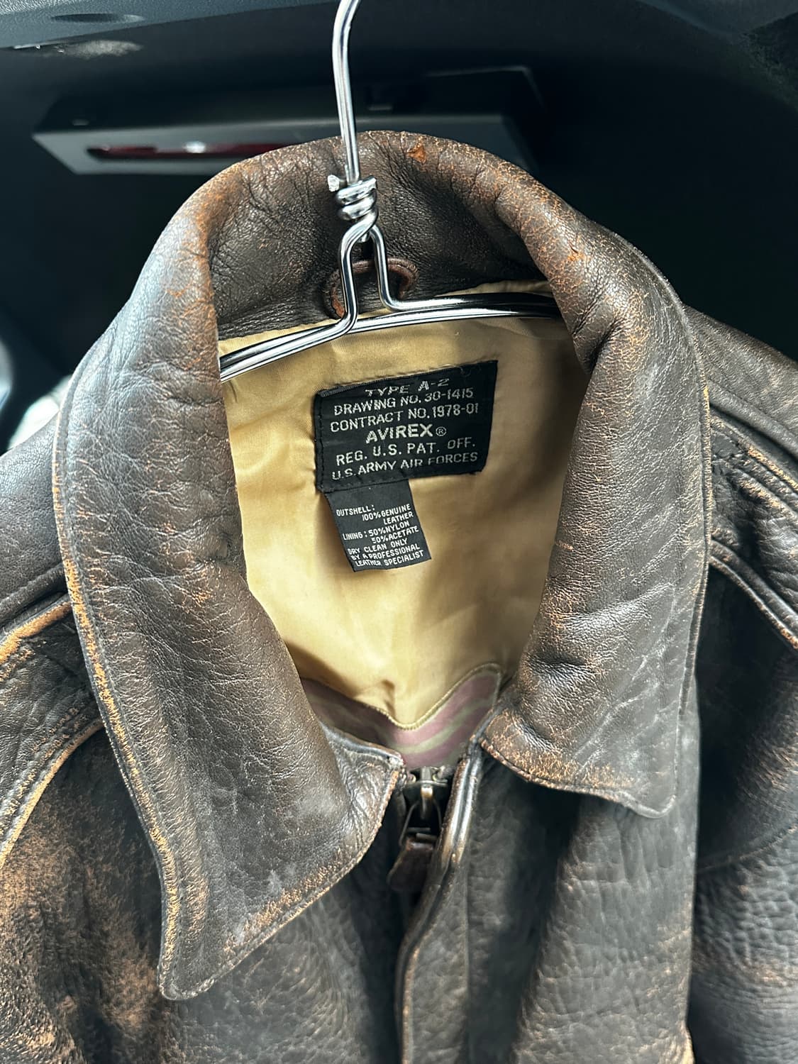 아비렉스 avirex A-2 플라이트 레더자켓 6 of diamonds 상품이미지3