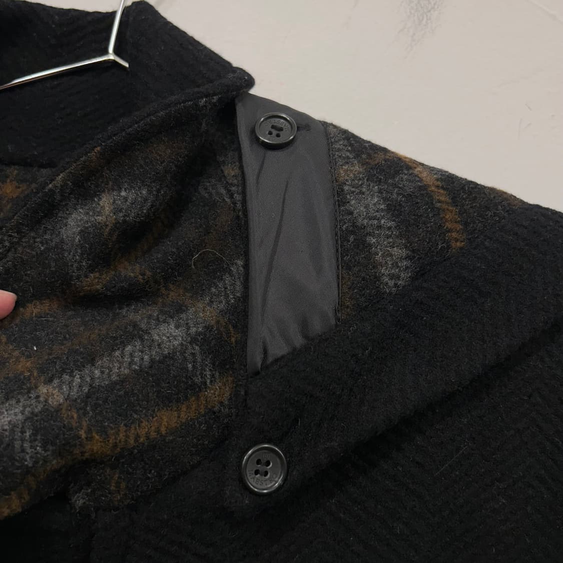 마에스트로 울 해링본 후디드 카라 더플코트 상품이미지4