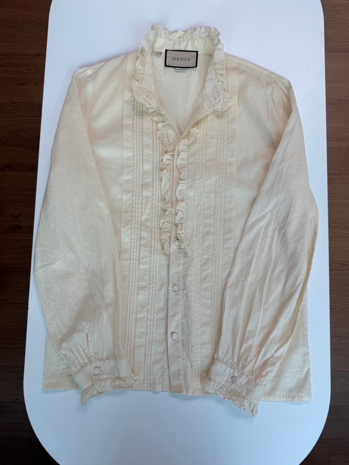 구찌 아이보리 프릴 블라우스 상품이미지3