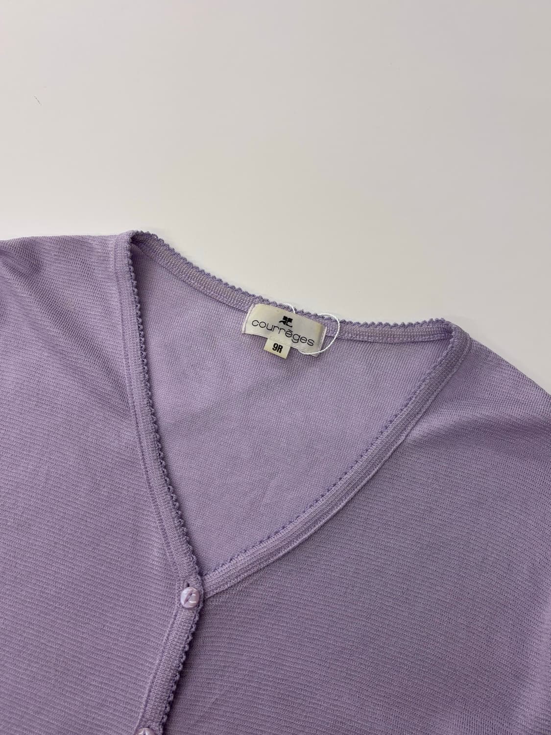 Courreges 꾸레쥬 퍼플 레이온 가디건 상품이미지3