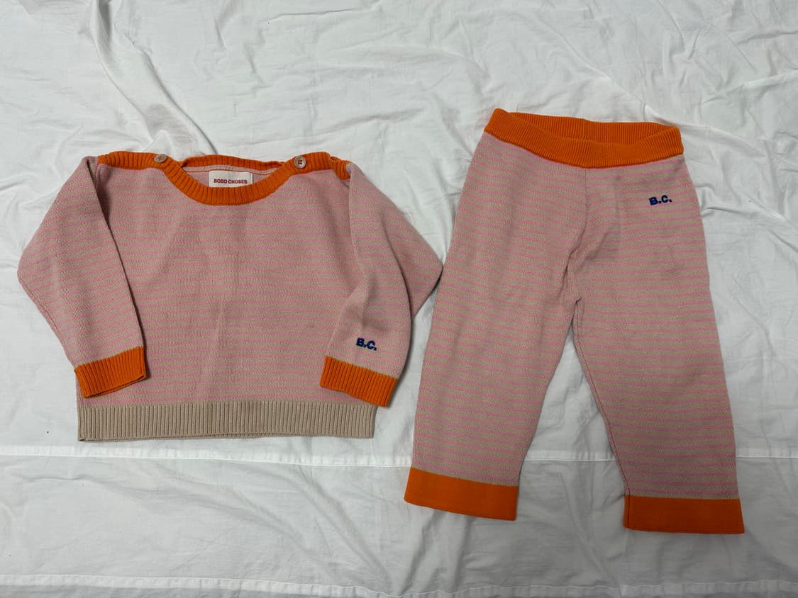 보보쇼즈 니트 상하의 18m 상태굿 상품이미지1