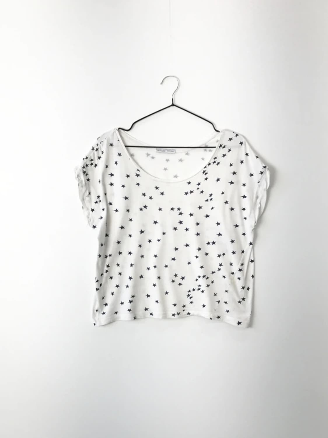 Zara W&B Star Pattern Crop Tee 상품이미지3