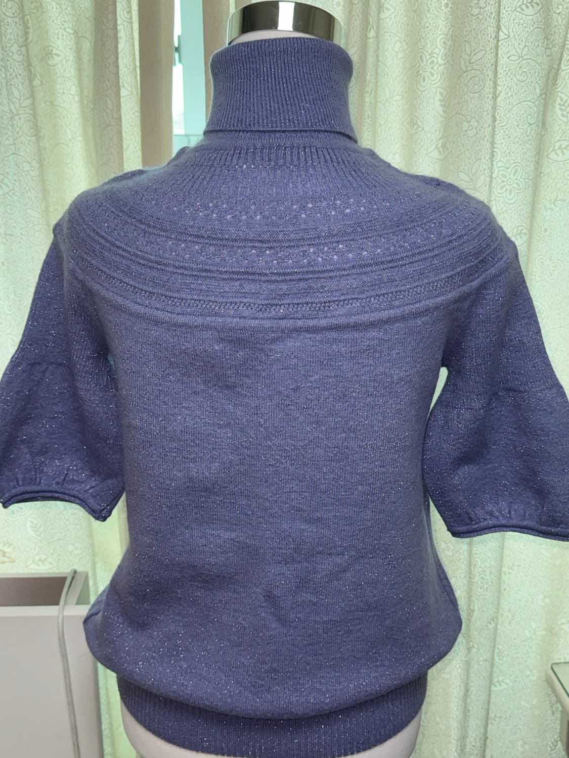 Vintage glitter purple high neck half T 상품이미지4