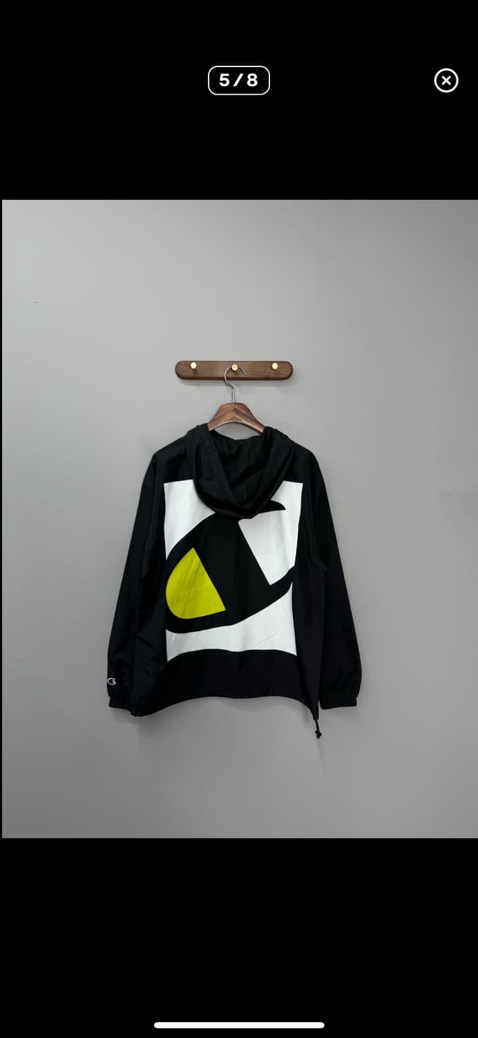 챔피온 아치로고 빅 프린팅 블랙 풀오버 아노락자켓 A3137 상품이미지5