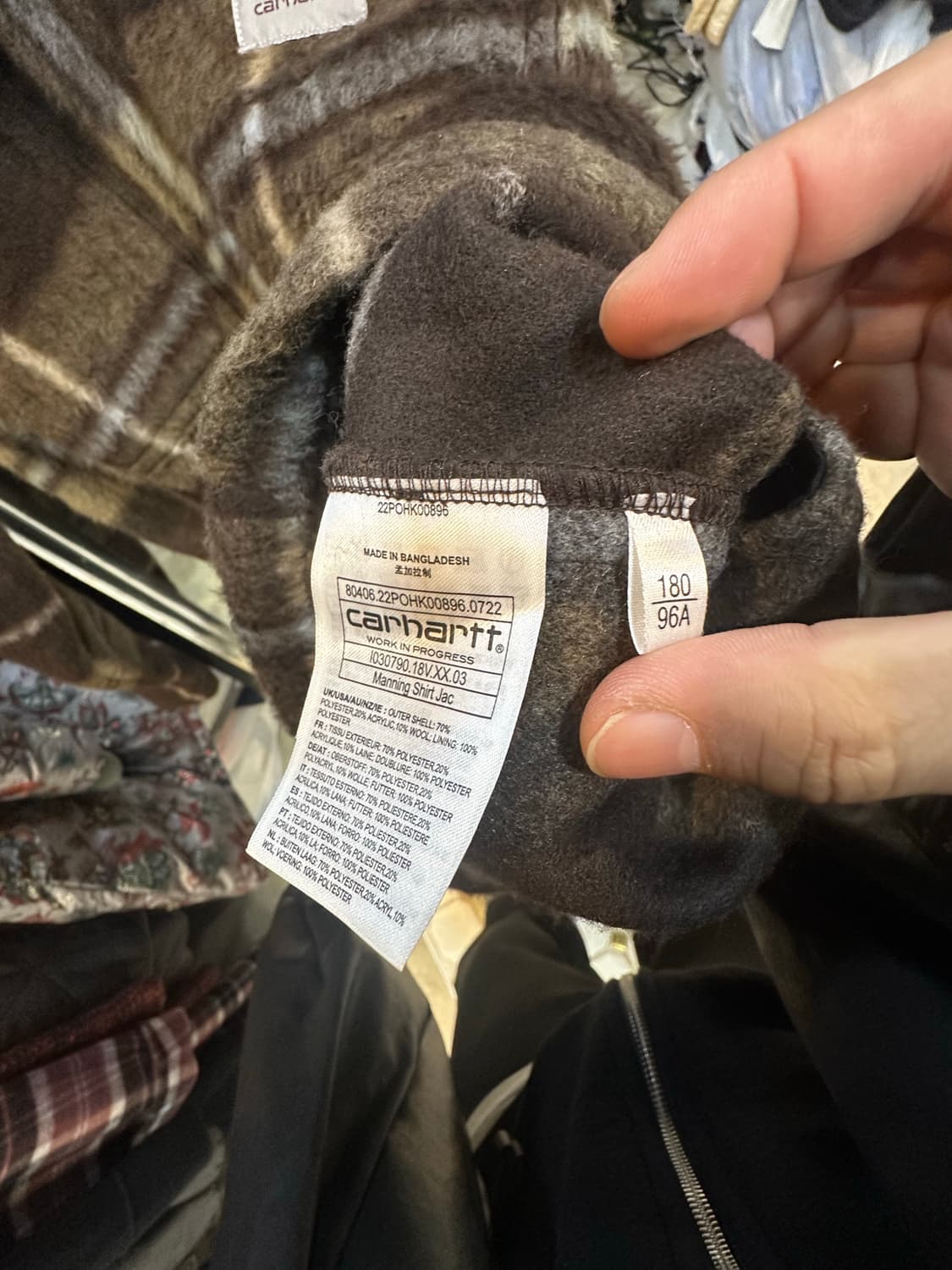 칼하트 브라운 체크 셔츠 자켓 상품이미지6
