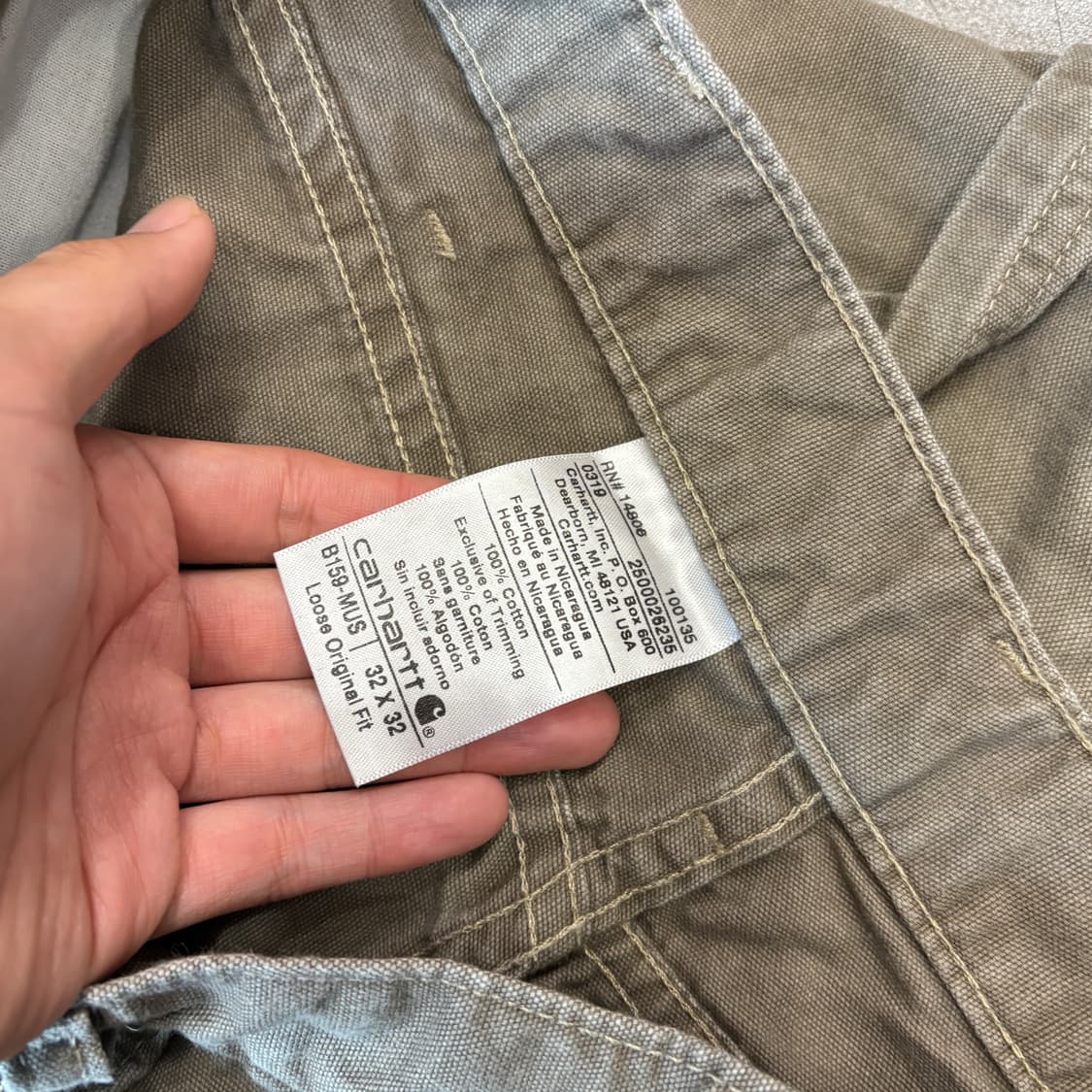 칼하트 오리지널 다크 베이지 카펜터 팬츠  상품이미지5
