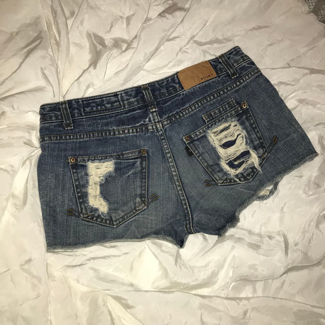 Vintage 와투케 데님 갸루 로우 핫팬츠 상품이미지1