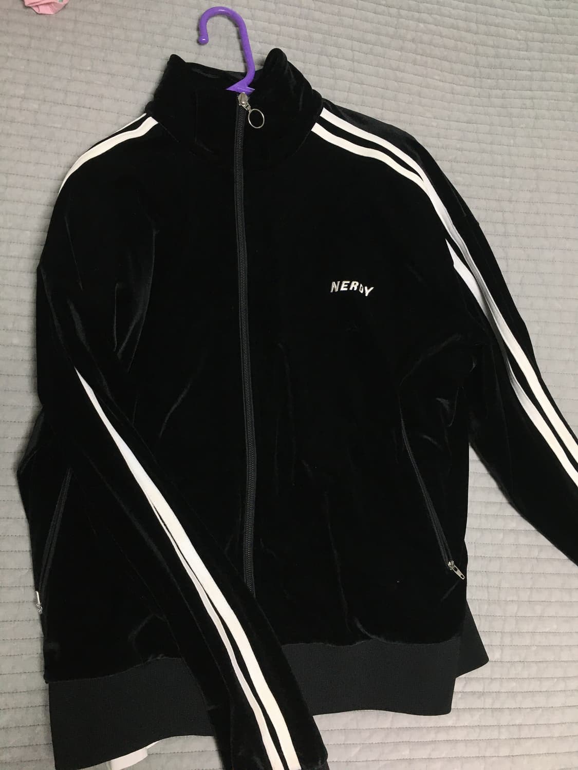 널디 벨벳 트레이닝 져지 블랙 S 상품이미지1