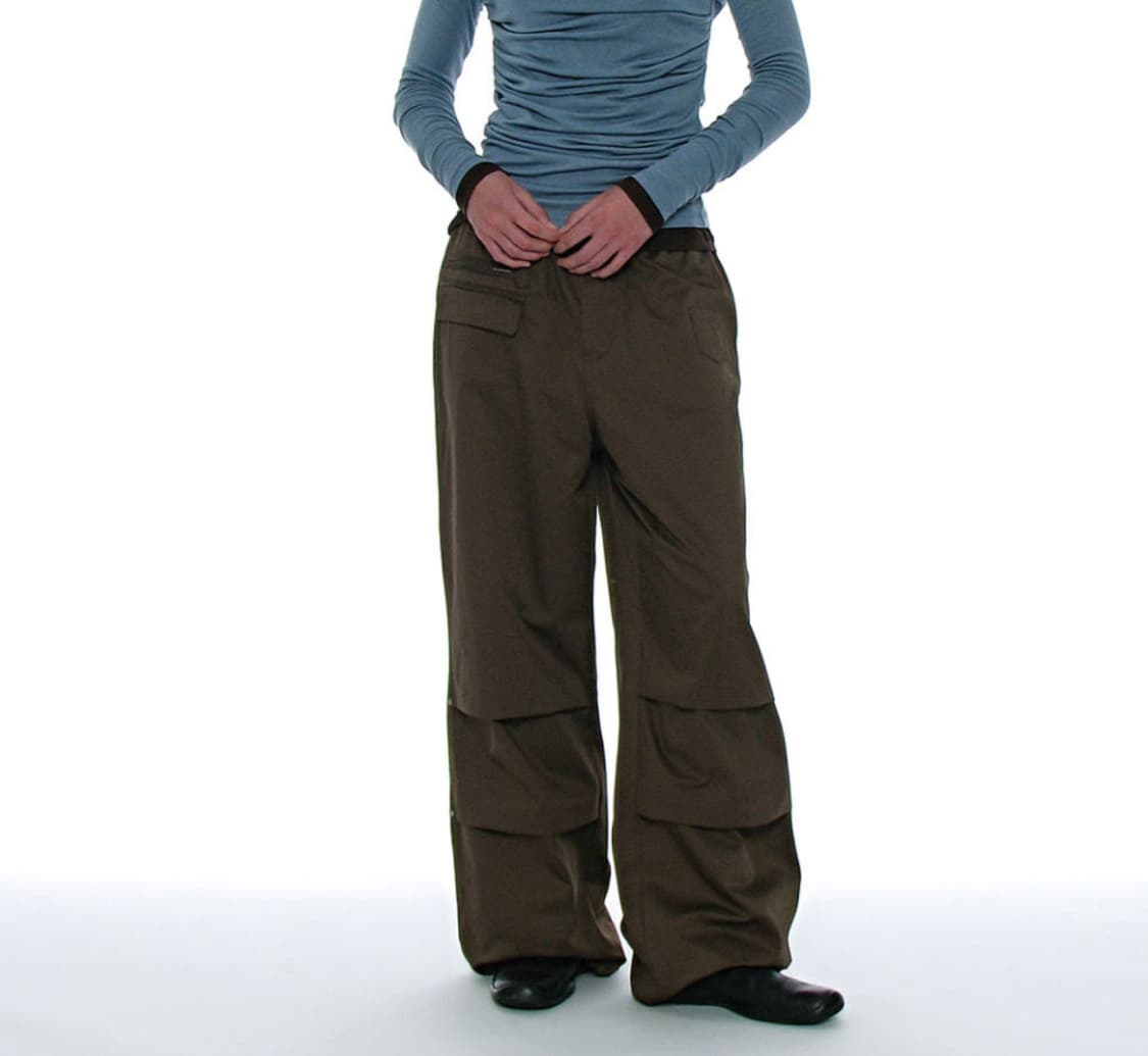 파르티멘토 우먼 레이어드 파라슈트 팬츠_브라운 상품이미지3