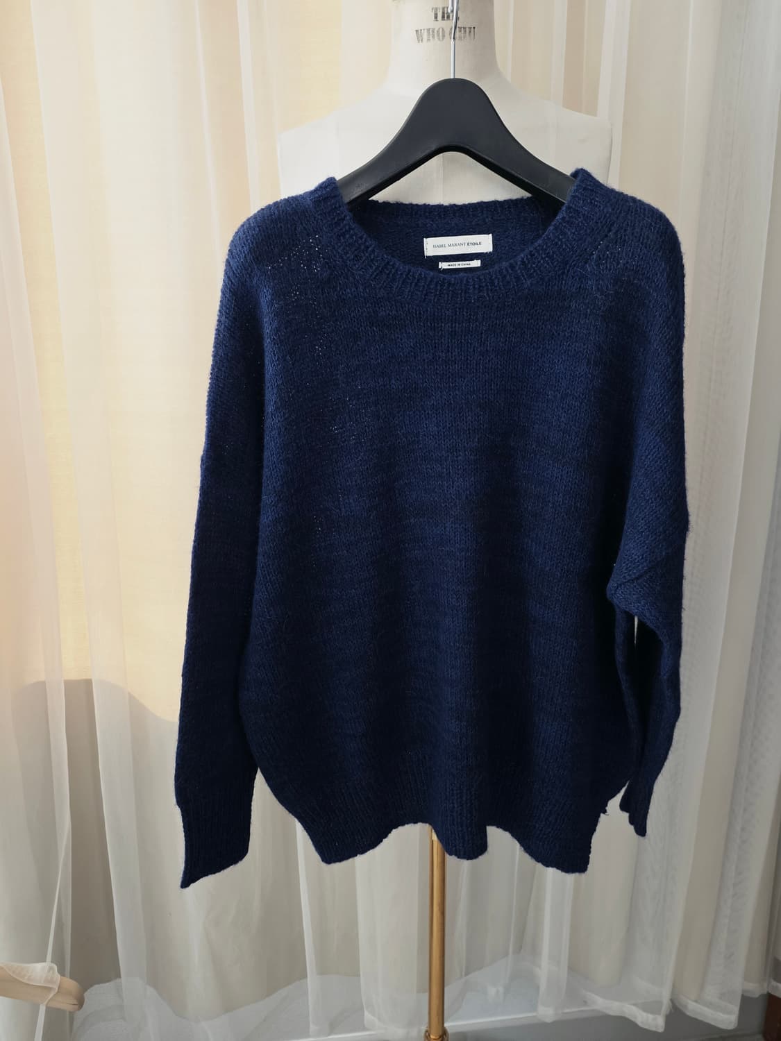 이자벨 마랑 네이비 알파카 여성  니트 스웨터 상품이미지1