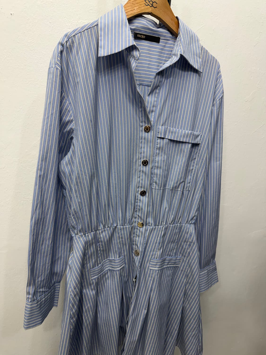 정품) maje 마쥬 스트라이프 셔츠 원피스 40 상품이미지2