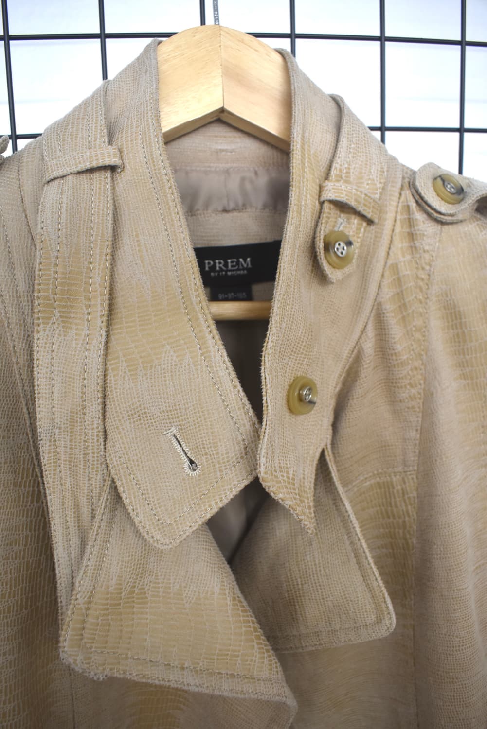 Beige Suede High Neck Jacket 상품이미지4