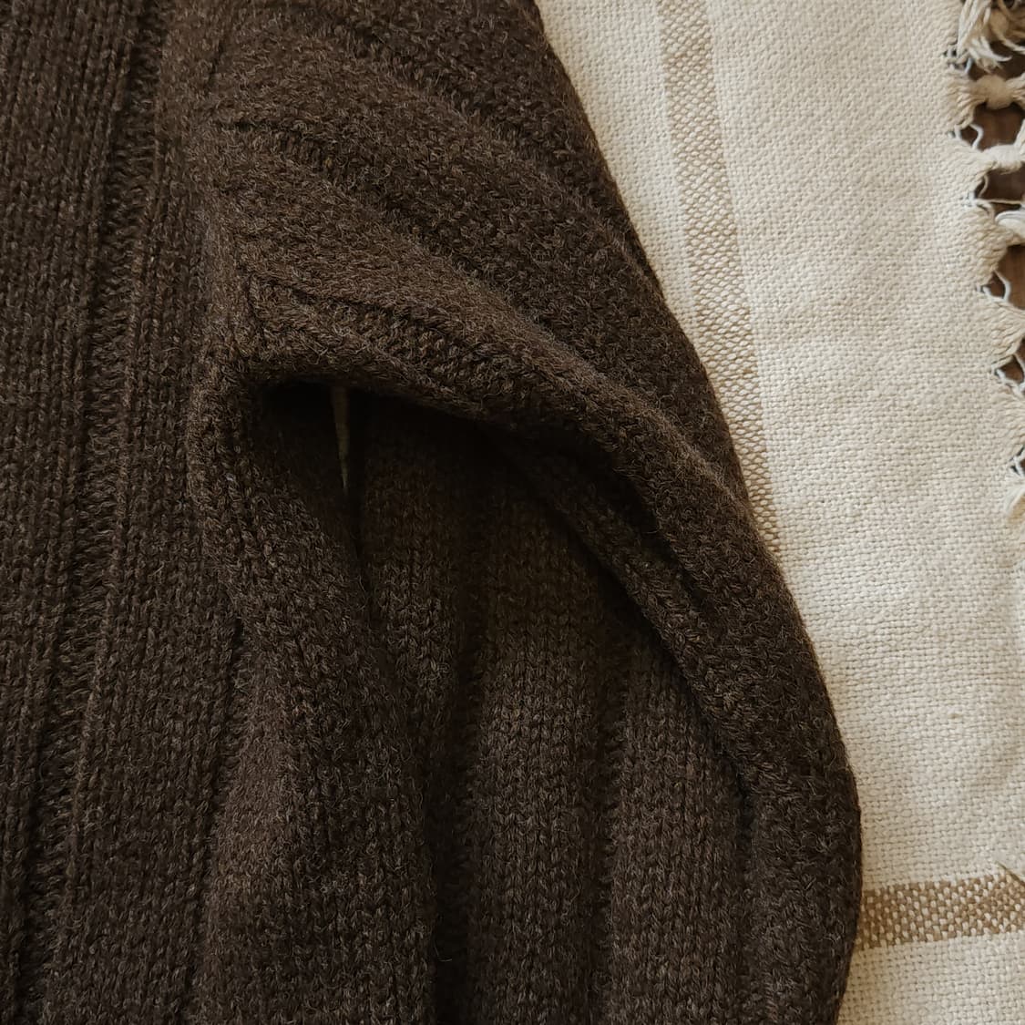 90s 프렌치 핸드메이드 울 가디건 유럽 헤비울 스웨터 빈티지 니트 xl 상품이미지10