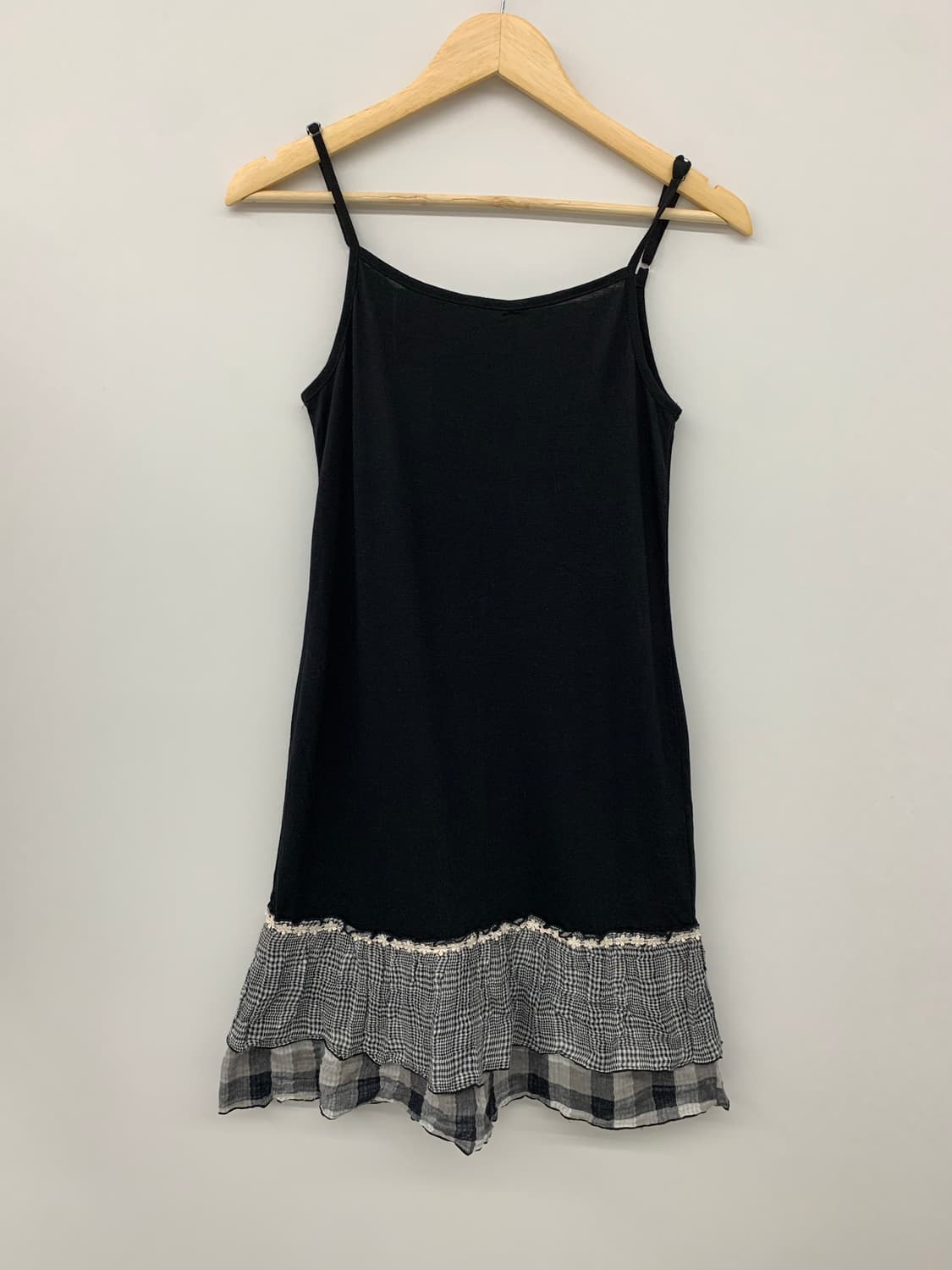 레이어드 체크 슬리브리스 원피스 상품이미지6