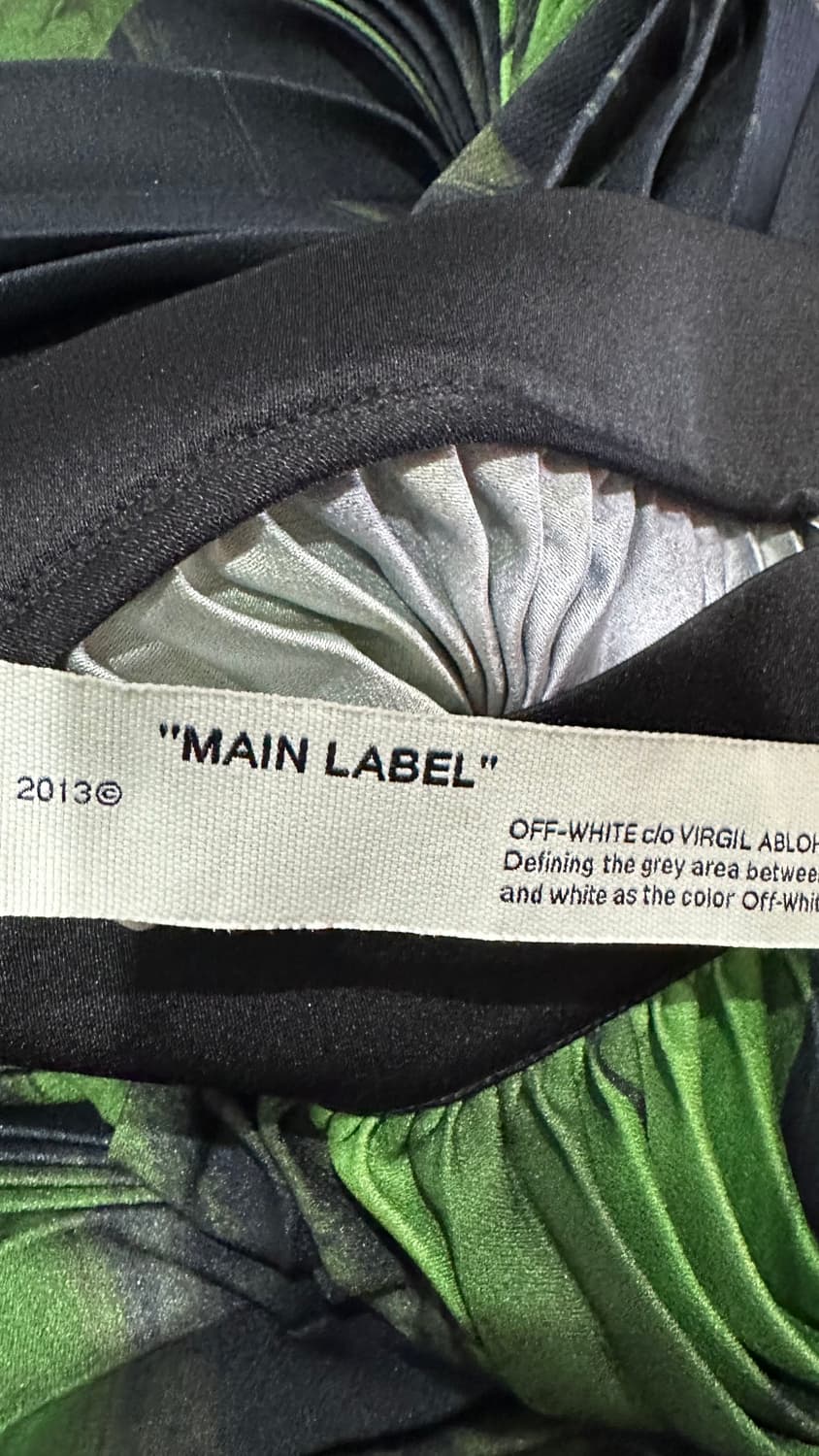 Off-White 그린 패턴 플리츠 스커트 40 매장판 상품이미지4