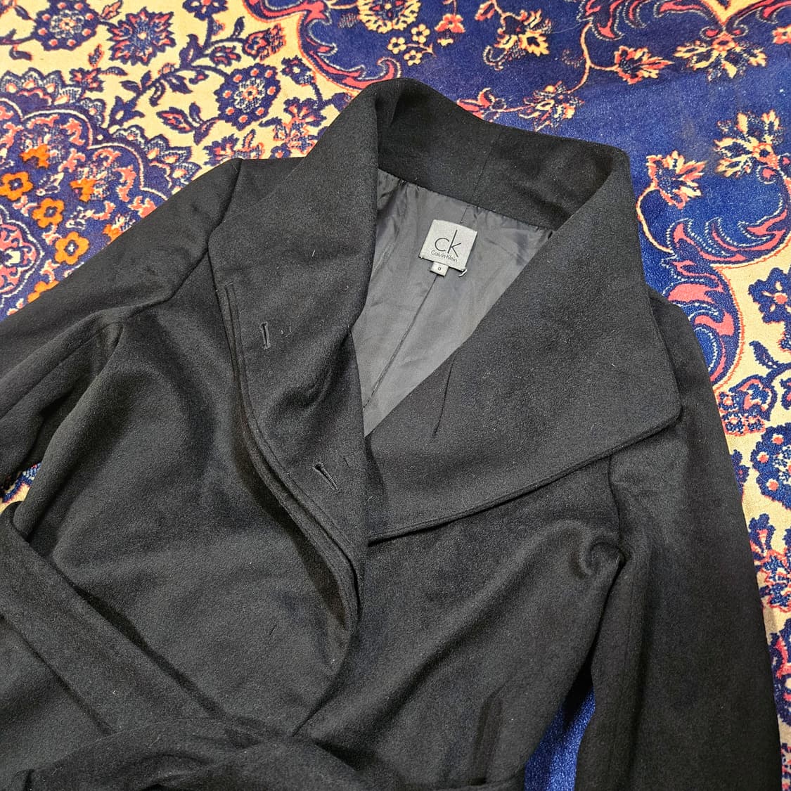 켈빈클라인 캐시미어 100% 시크블랙 코트  상품이미지3