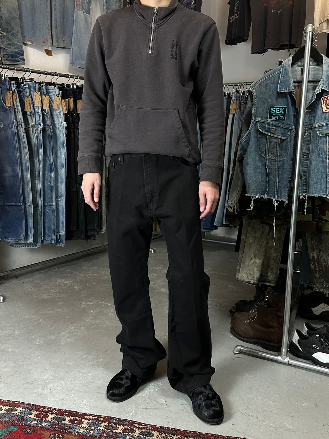 00's 빈티지 리바이스 517 블랙 플레어진 신품급 컨디션 상품이미지5